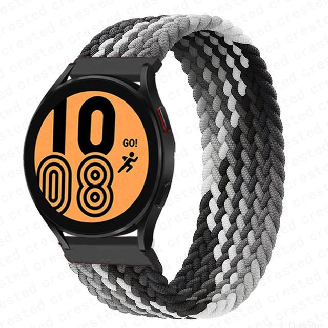 20mm 22mm Band for Samsung Galaxy watch 6 7 4 5 pro active 2 Gear S3 braided solo loop bracelet correa Huawei watch GT 2 3 strap