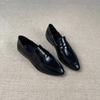 Leather Women's 2026 Spring New Simple and Versatile Thick Low-heeled Pointed Small Leather Shoes Commuter Shoes