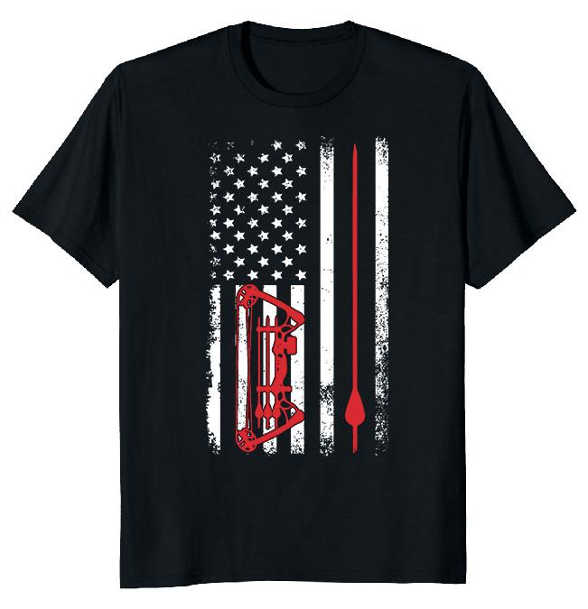 NEW LIMITED Archery American Flag Novelty Heavy Cotton Tee XXXL