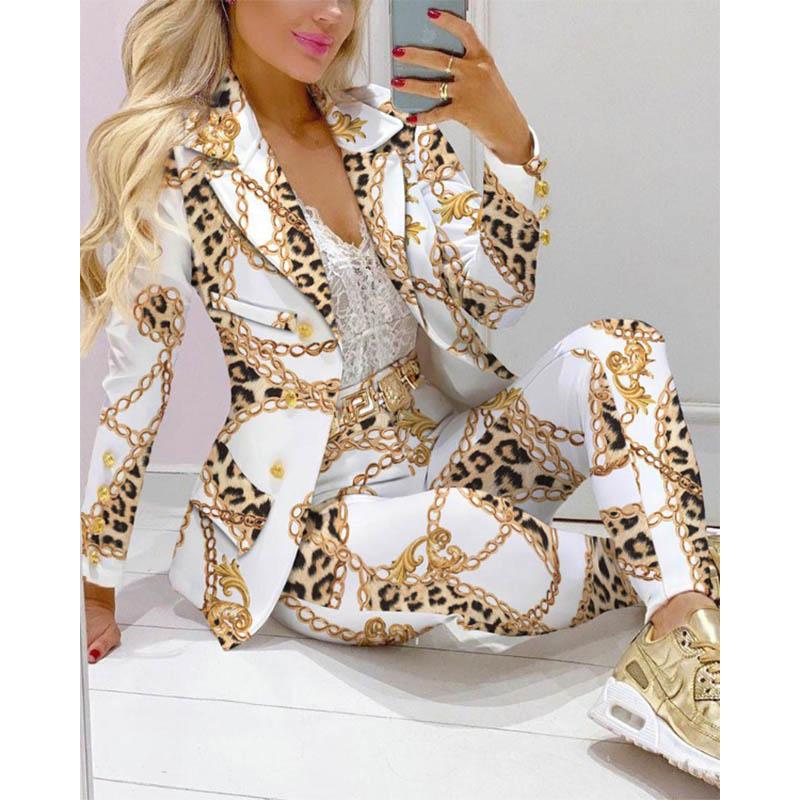 Femmes 2 pièces élégant coupe ajustée veste décontracté mode costume femme costume deux pièces