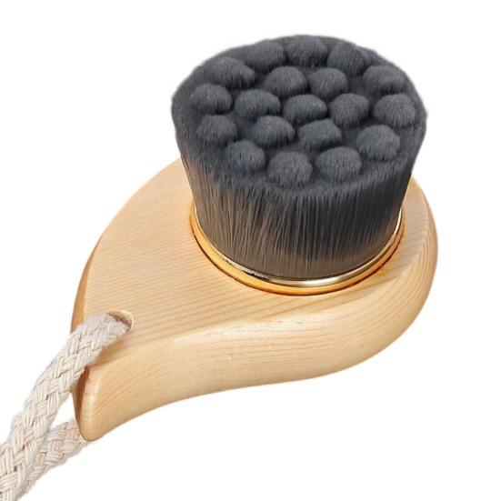 Miękka Szczoteczka do Oczyszczania Twarzy Głębokie Oczyszczanie Pór Twarzy Podróżna Mężczyźni Kobiety Zmywacz do Twarzy z Ergonomiczną Drewnianą Rączką
