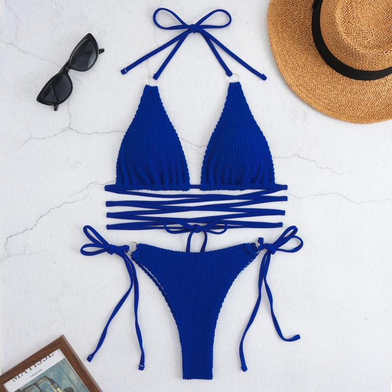 Vintage Small Boobs Sexy Hot Girl Three-point Tethered Bikini2026 Swimsuit