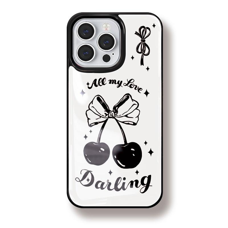 Epoxy Resin Epoxy Phone Case Compatible and Suitable for huawei iPhone15 14 13mini/12/11promax/xsmax/xr 7/8plusSE Cartoon Cherry