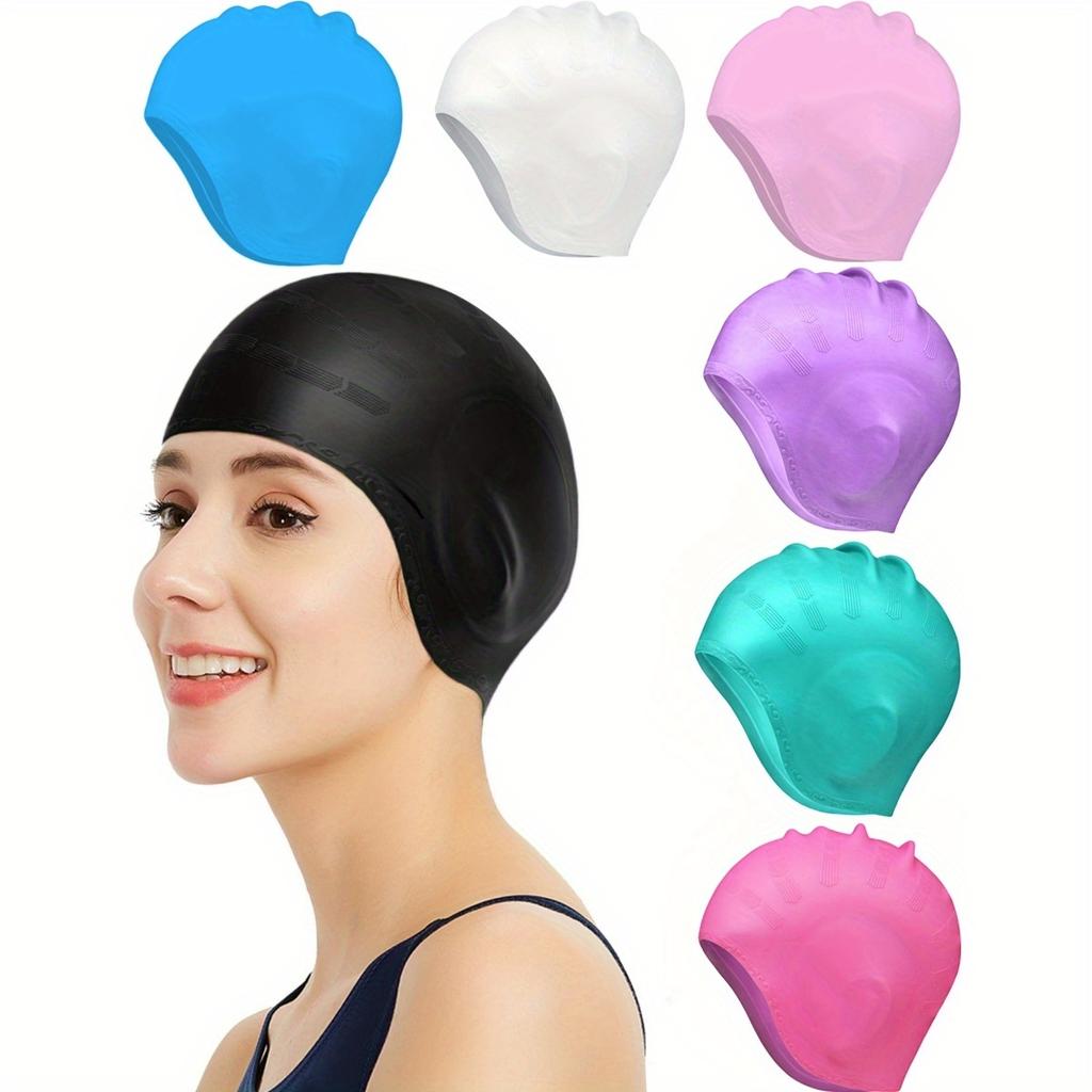 Ear Protection Swim Cap - Professional Silicone Swim Cap, Double Ear Coverage, Waterproof Design, Anti Slip, Swimming