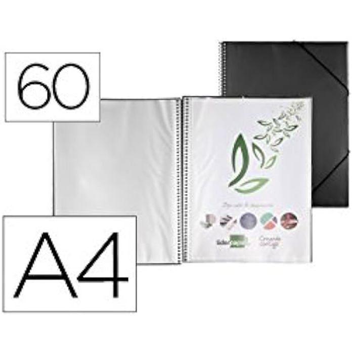 Fichier Vitrine avec spirale - LIDERPAPEL - EC34 - A4 - Noir - 60 pochettes