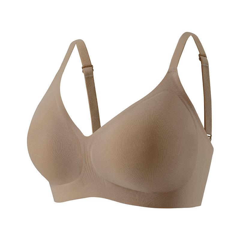 High-quality Australian traceability cotton jelly glue bra, beautiful back, big chest, small steel ring-free breathable and seamless underwear