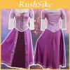 Cadılar Bayramı Partileri İçin Zarif Yetişkin Masal Prensesi Tangled Rapunzel Cosplay Kostümü