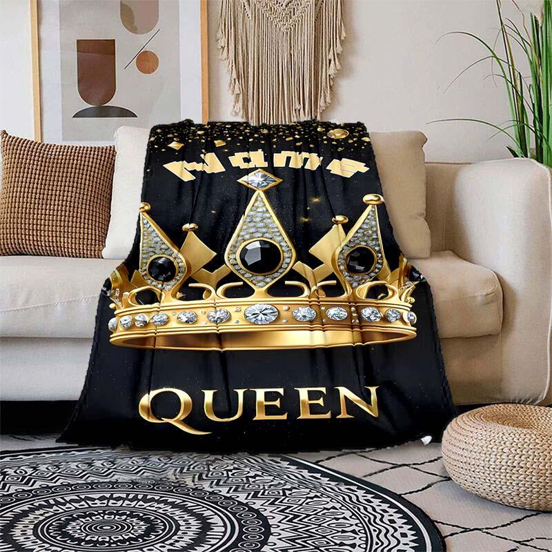 Queen'S Crown Customize Your Name Blanket Warm Comfortable And Soft Blankets Are Suitable For Home Chairs Office Sofas Sofas Office Camping And Gifts