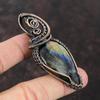 Labradorite Copper Pendant Copper Wire Wrapped Pendant Handmade Gemstone Jewelry Copper Jewelry Wrapped Labradorite Pendant Anniversary Gift