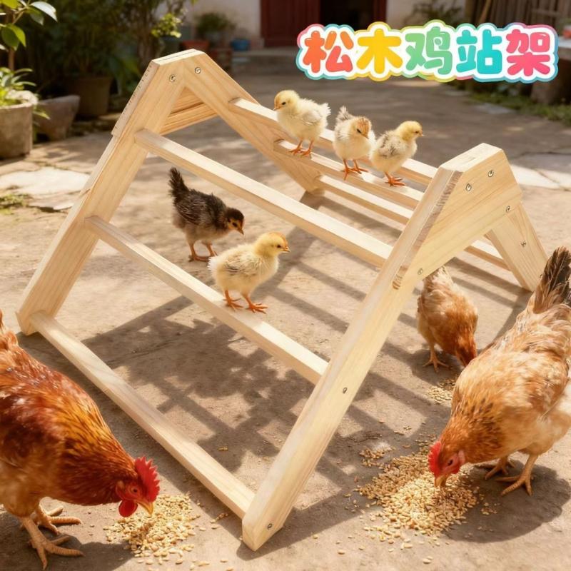 Detachable Wooden Poultry Roosting Ramp With Triangular Design Easy to Clean Chicken Coops
