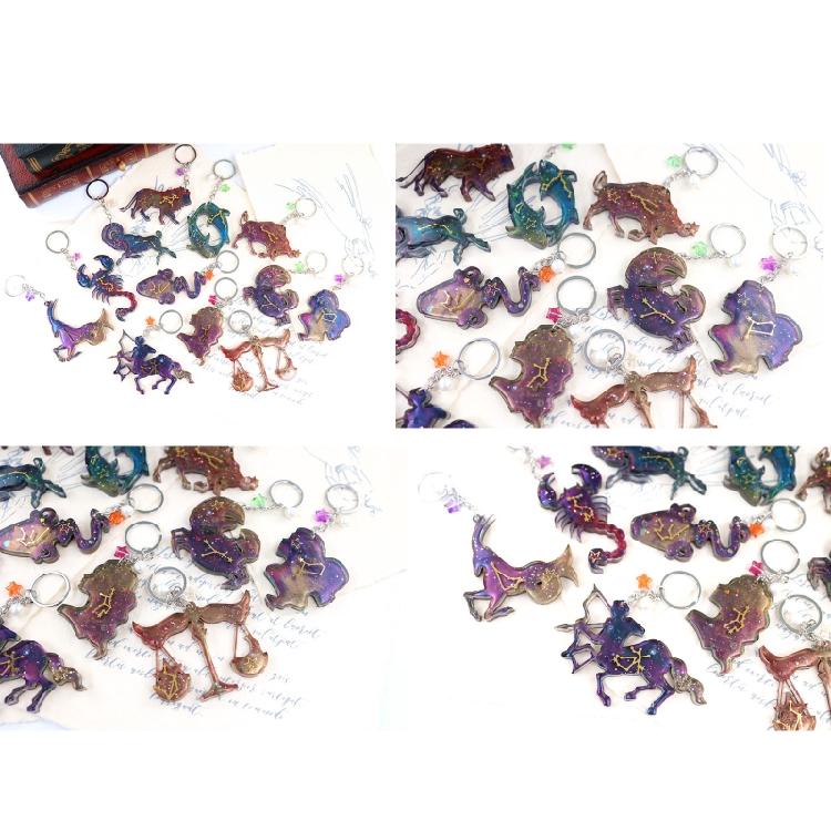 2Pcs Constellation Resin Mold Animal Pendant Epoxy Resin Mold for Jewelry Making