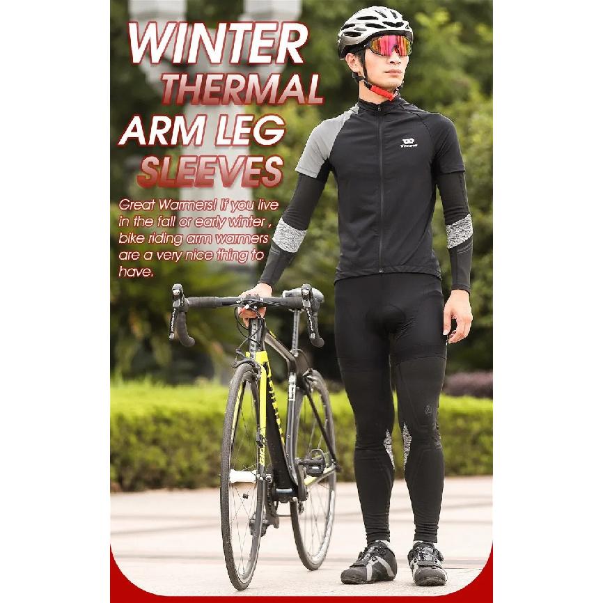 WEST BIKING Warm Leg Sleeves Running Fitness Sports Gear Autumn Winter Plus Velvet Legwarmers MTB Road Bicycle Thermal Leggings