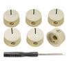 Musiclily Pro Plastic Feneder Amplifier Knobs for CTS Solid Shaft Control Cream of Pot, (Set 6)