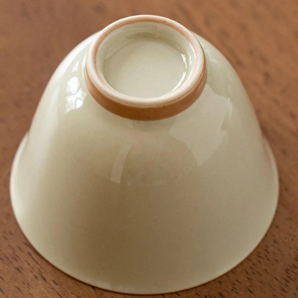 2pc/set Retro Ice Table Glazed Ceramic Teacup Solid Color Small Cup Creative Magnolia Master Cup Kung Fu Teaware Drinking 50ml