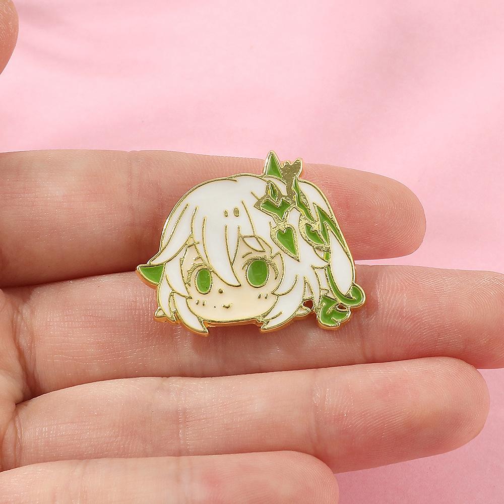 Walnut Genshin Impact Lapel Pin With Cartoon Design Character
