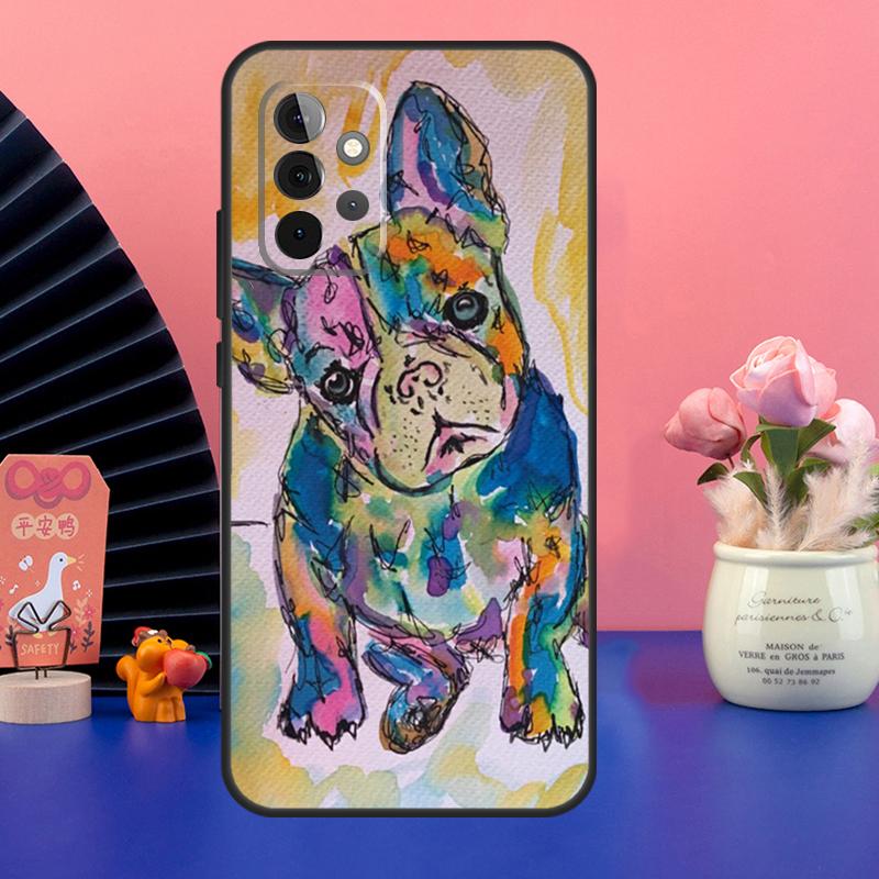 Carcasă de telefon cu desen de buldog francez pentru Samsung Galaxy A22 A32 A12 A42 A52 A72 A52S A02S A03S A21S A51 A71 A50 A70