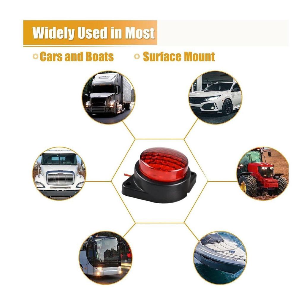 APSMOTIV 6 STÜCK LED Markierungsleuchten Anhänger 24V Wasserdicht Rot Hühneraugen für Sattelzugmaschinen Freightliner Cargo – Universelle Passform