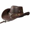 Ethnischer Stil Western Cowboyhut Kunstleder Ritterhut Coole Schirmmütze Radfahren