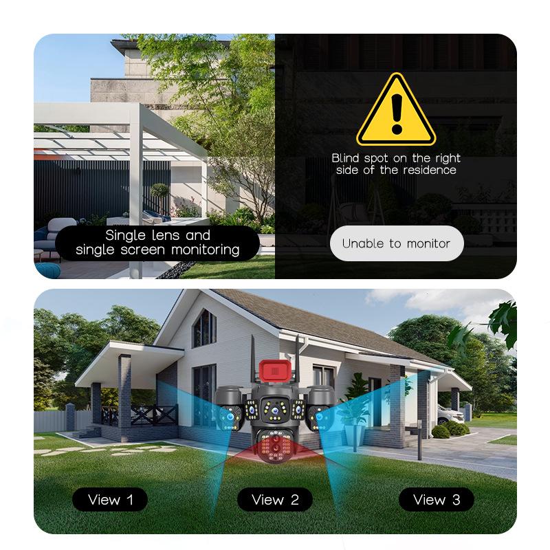Wireless 5-Lens Zoom Outdoor Surveillance Camera with Night Vision, 4G Connectivity, and Smart HD Monitoring