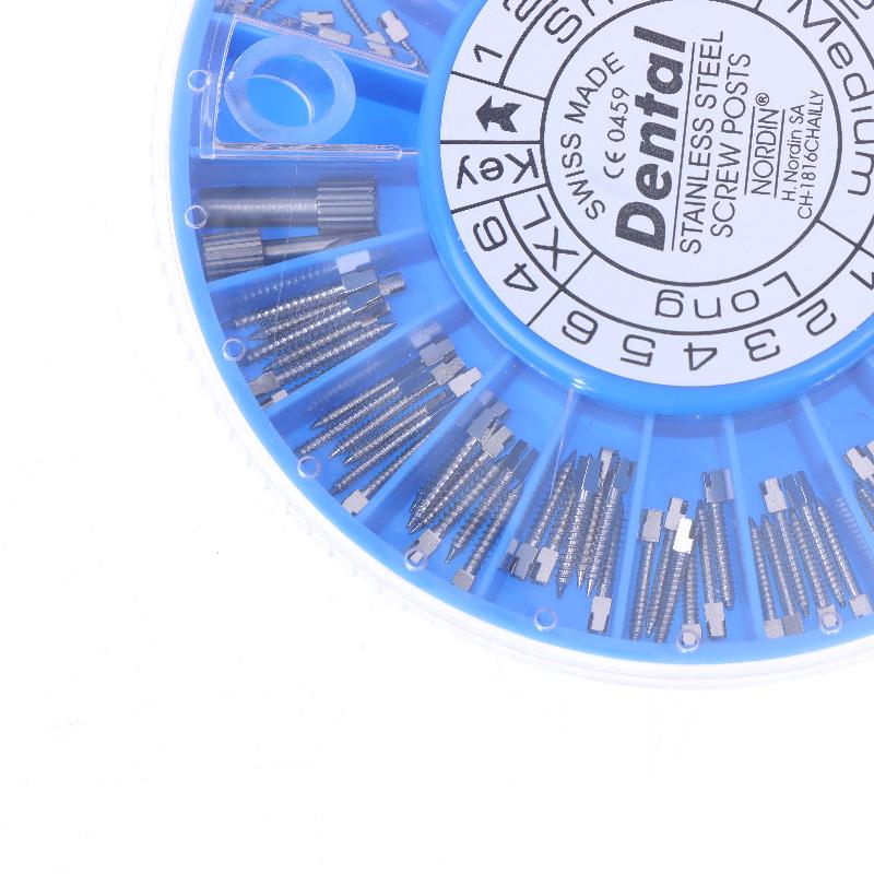 120 Pcs/Box Dental Endodontic Conical Screw Post Endo Root Canal Pins Pure Titanium Gold Plated Stainless Steel Material