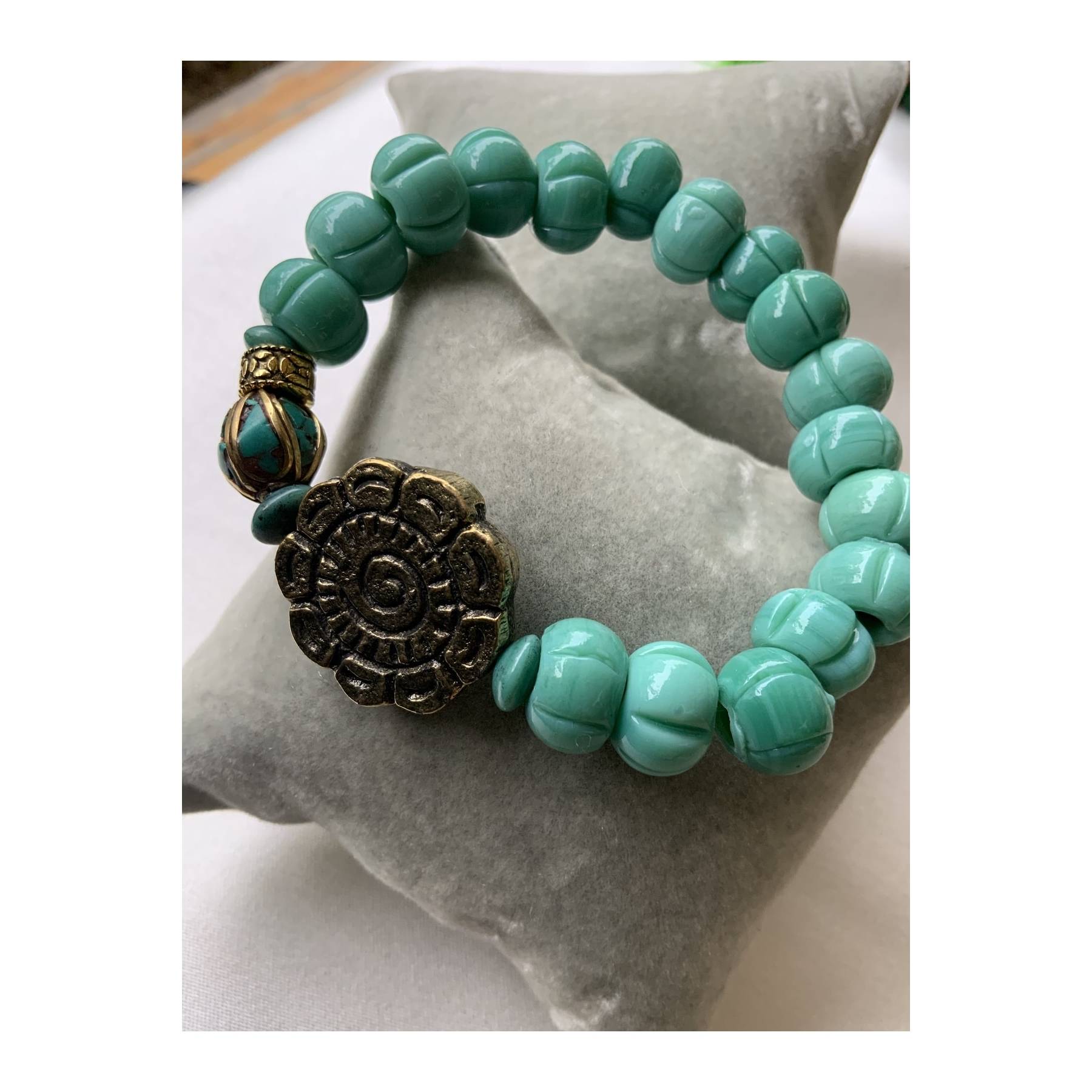

Handmade Turquoise Glass Beads Authentic Ethnic Women s Fishtail Bracelet