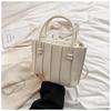 Solid Color Pleated Handbag Bag Women's Autumn New Casual Shoulder Messenger Tote Bag