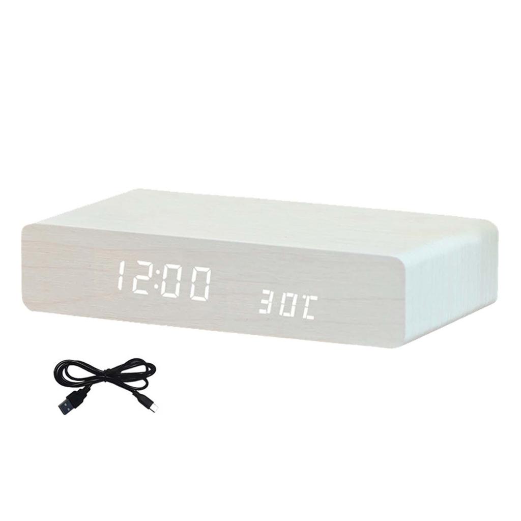 Alarm Clock with Wireless Charging Multifunctional for Cafe Decor Table