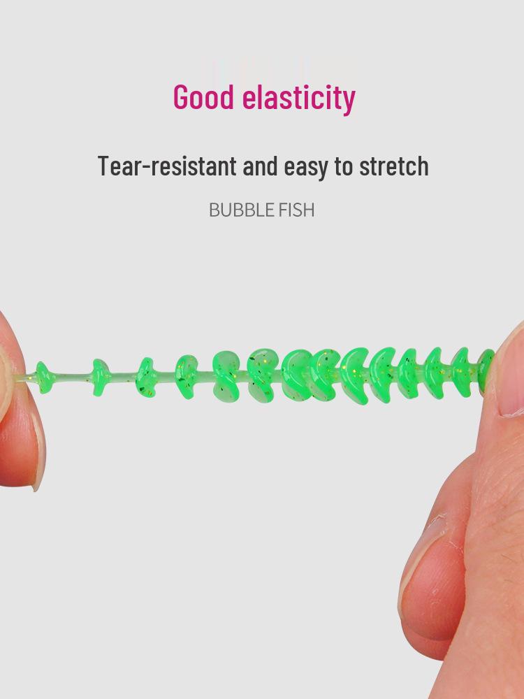 3.5cm Japanese Needle Tail Micro Jigging Rod with Soft Bait Lure for Green Perch & Mandarin Fish - 4.8cm Straight Tail Worm