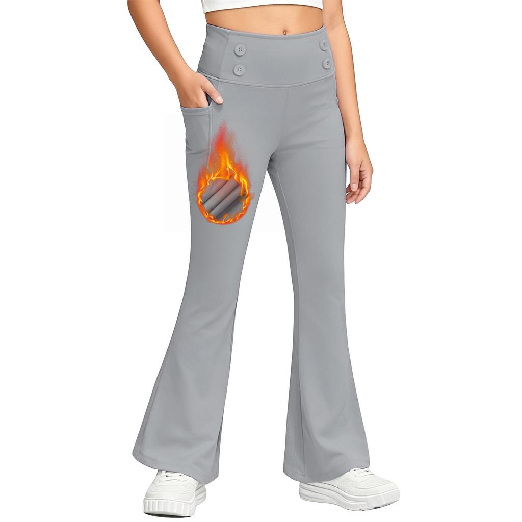 Children's Fashionable Color Cute Girls Casual Sports Yoga Pants Cropped Pants Leggings