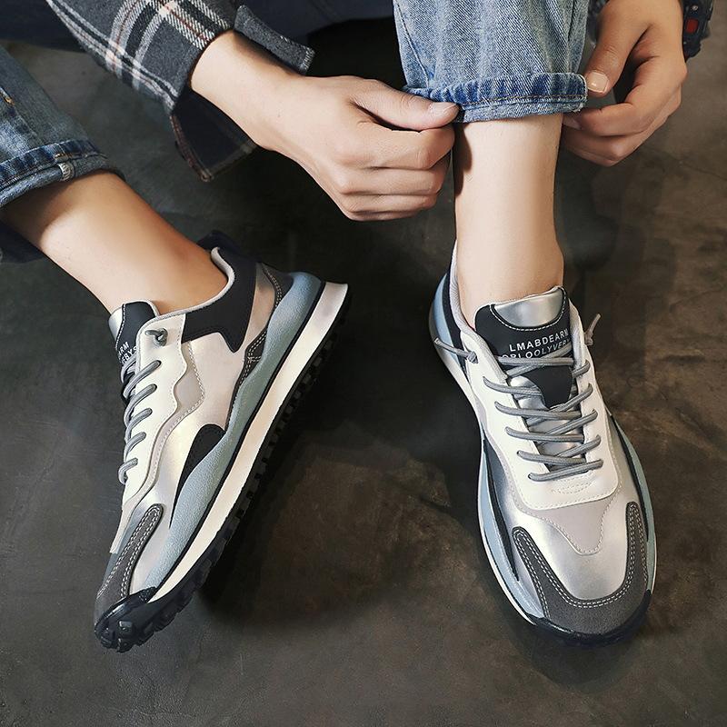 Herren Laufschuhe Frühling Neue PU Leder Sneakers Hochwertige Outdoor Licht Atmungsaktive Sportschuhe Männliche Turnschuhe