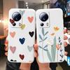 For Xiaomi 13 Lite Phone Case Cute Fashion Heart Flowers Soft Silicone Bumper Cover For Xiaomi13 Lite Fundas Shell Cartoon Gifts