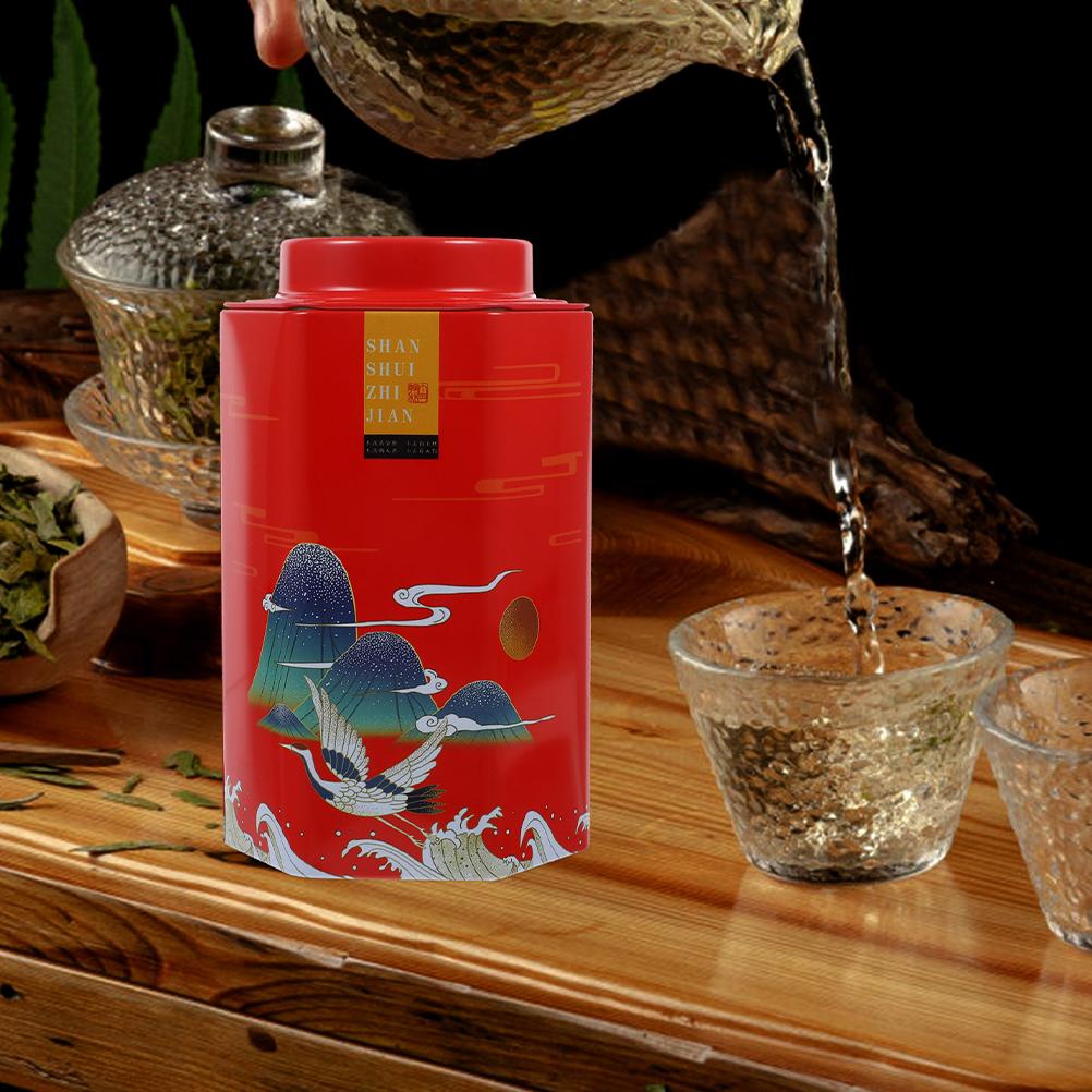 Tea Decorative Jars with Lids Container for Loose Coffee Canisters Tinplate Storage Containers Kitchen Spice Organizer