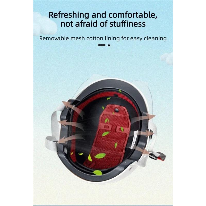 Capacete de Segurança para Bicicleta Certificado 3C para Homens e Mulheres Adultos Bicicleta Elétrica Motocicleta Ciclismo Capacete Meio Capacete com Óculos