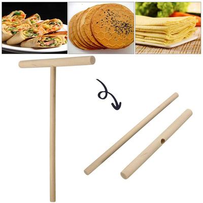 16 Pièces Forme en T Machine à Crêpes Pâte à Pancakes Bâtonnet Étaleur en Bois, Outils à Crêpes en Bois, Étaleurs à Crêpes Pour Faire des Crêpes