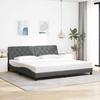 Bed Frame without Mattress Dark Grey 200x200 cm Fabric