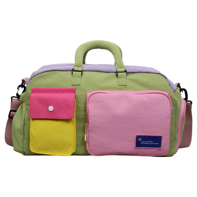 Colorful Gym Bag with Shoe Compartment - Large Capacity, Multi-functional Travel Bag for Girls and Students