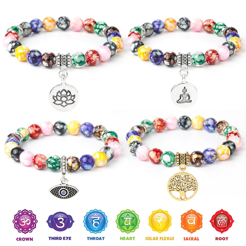Hot Sale Acrylic Rainbow Beaded Bracelet, Handmade Colorful Balance Bead Stackable Wrist Jewelry