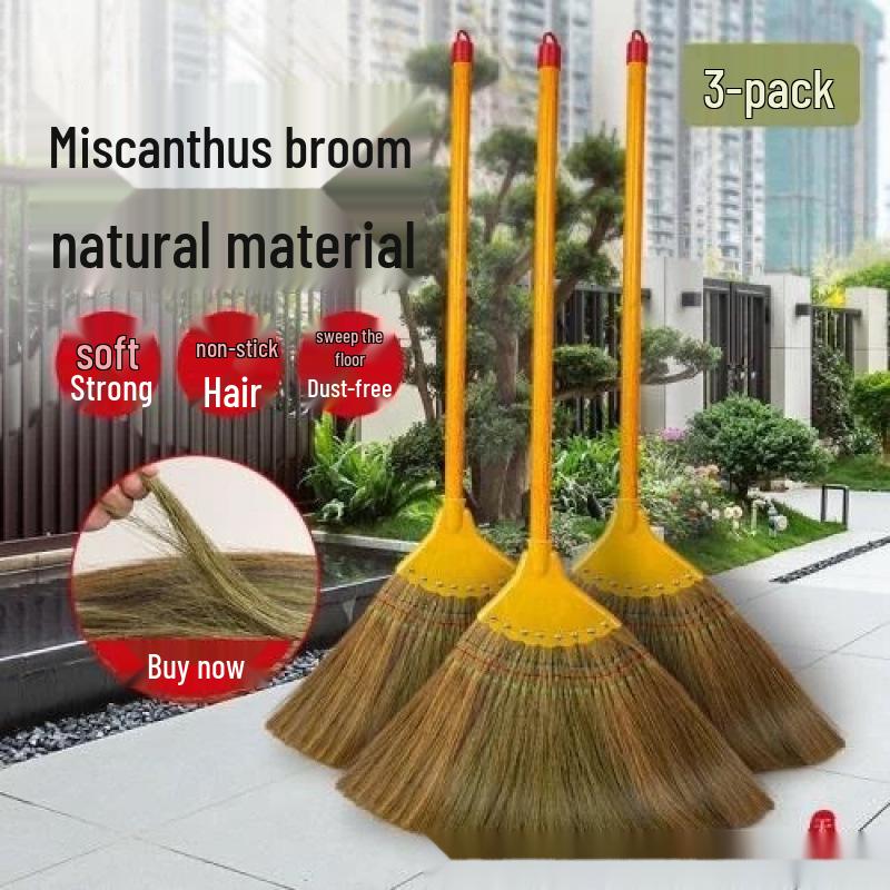 Old-Fashioned Sorghum Stalk Broom: Soft Bristles, Non-Stick Hair, Ideal for Home & Courtyard Sweeping