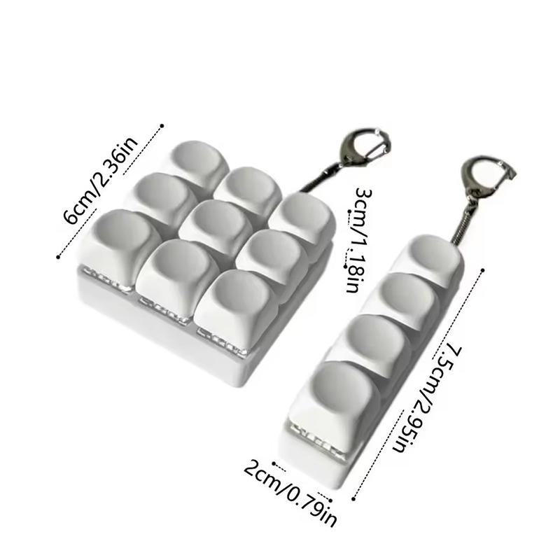 Keychain With Keyboard To Relieve Stress 4/9 Button Toy Relaxing And Quiet Mechanical Keyboard Easy To Remove Readjust