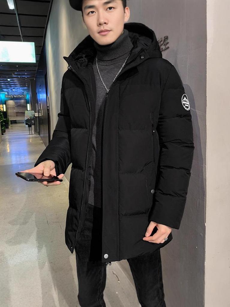 Men's Korean Style Cotton Jacket - Autumn/Winter 2024, Trendy Plus Velvet, Thickened Outerwear