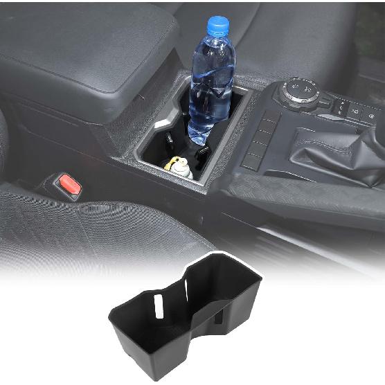 TOYCIDFG Center Console Cup Holder Inserts Compatible with Toyota Tacoma 2024 2025, Car Protective Organzier Accessories (Front+Rear-Red) Front-Black
