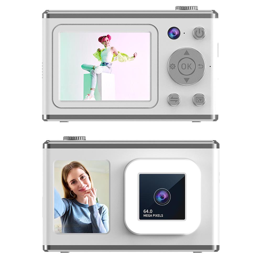 

Y23 2.4 Inch HD Screen Dual Lens Video Recording CCD Digital Camera with 32G TF Card+Card Reader White