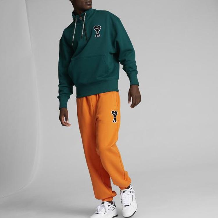 Puma x Ami Half-Zip Sweatshirt Varsity Green Unisex Tops 535993-24