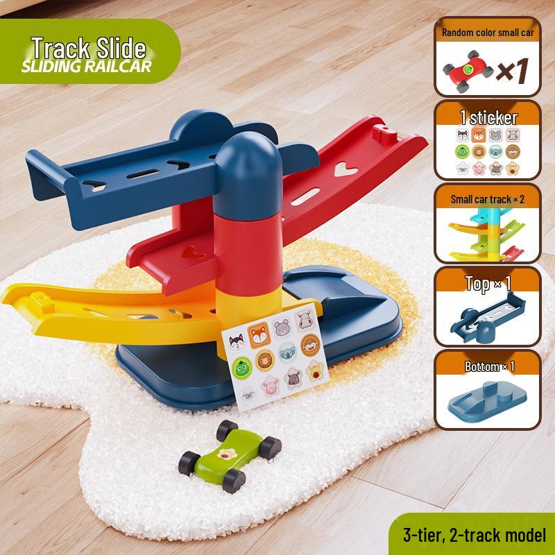 

Mini Inertial Sliding Car Toy with Multi-Layer Track for Early Education