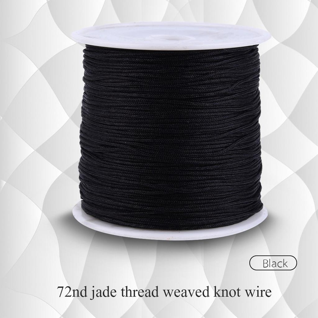 100M x 0.8mm Nylon Chinese Knot Cord Rattail Macrame Shamballa Thread String Black Chinese Knot Cord Home Supplies Knitting Rope