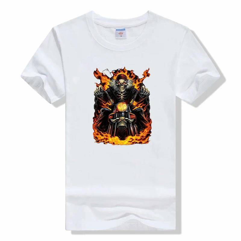 Novelty Born to Ride Forced to Work T-Shirt BORN TO RIDE Skull short sleeved  Breathable t shirt