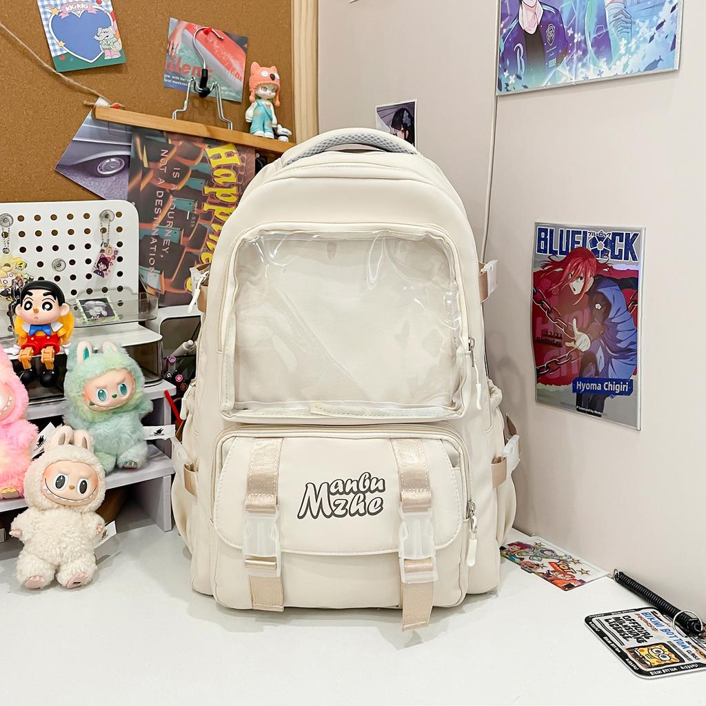 The schoolbag is fresh and cute, and the two-dimensional yuan bar is high school, high quality and large capacity.