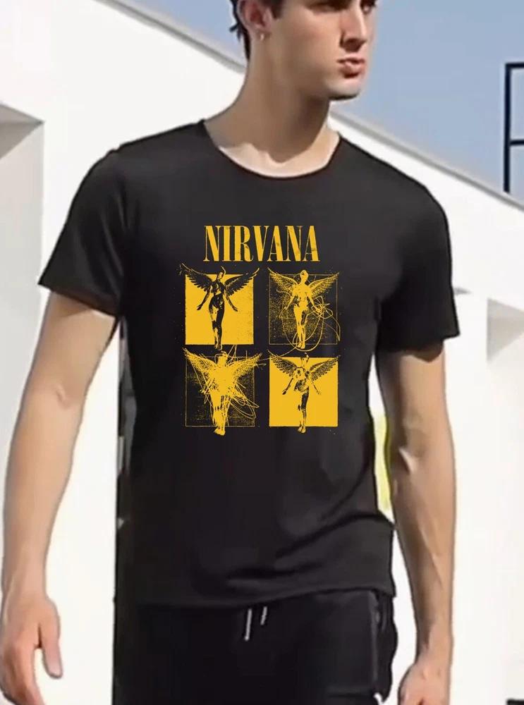 Nirvana unisex black TShirt made of breathable poly nice Gift for him or her L