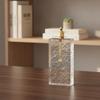 Crystal Block Sculpture with Figure Gold Statue Elegant for Entryway, Homeowners