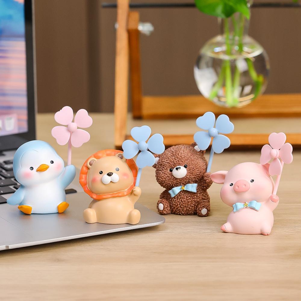 Bear Animals Figures Penguin Landscape Decoration Animal Model Animal Windmill Figurines  Kid Gifts
